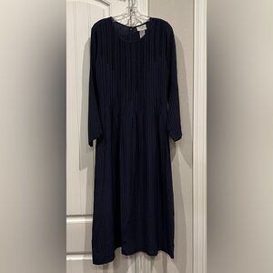 Striped Blue Maxi Long Sleeve Dress